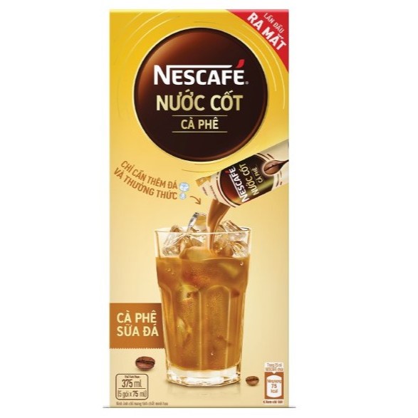 Nước Cốt Nescafe Sữa Đá Hộp 5 Gói*75Ml