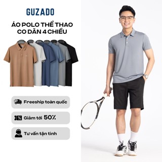 Áo Polo Thể Thao Nam GUZADO Vải Coolmax Thông Hơi, Co Giãn 4 Chiều, , Mặc Nhà Thoải Mái GPL01