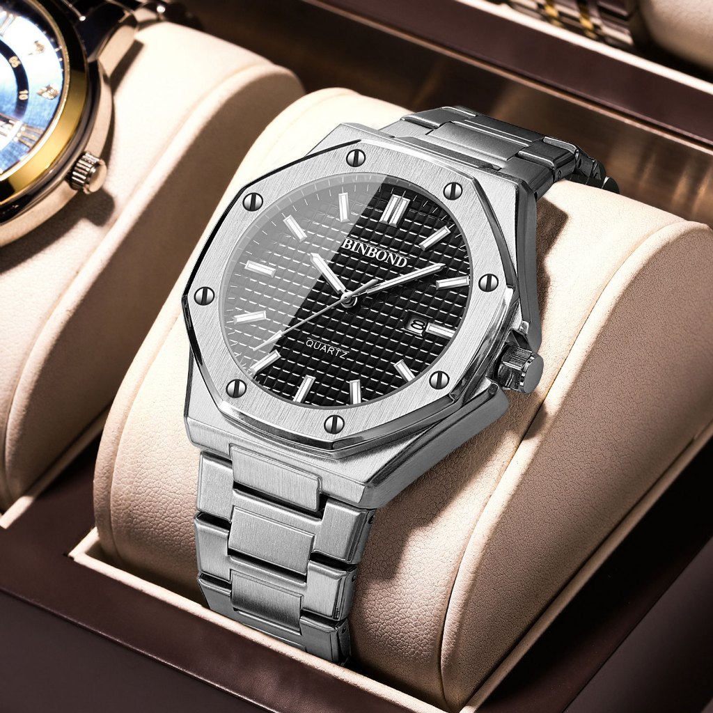 Đồng Hồ Nam BINBOND P6 Kiểu Quartz Thép Chống Gỉ 316L, Mặt Kính Cường Lực, Chống Nước, Kiểu Dáng Nam
