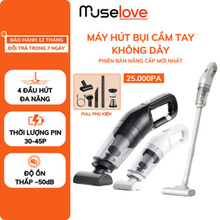 Máy Hút Bụi Cầm Tay Không Dây MUSELOVE – Lực Hút 25000Pa, Nhỏ Gọn, Hút Sạch Bụi Giường, Ô Tô, Sofa