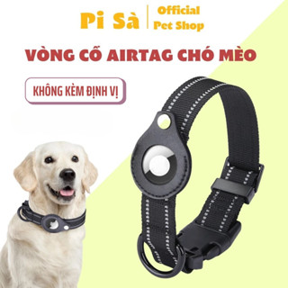 Vòng cổ Airtag Apple cho chó mèo (Không kèm Airtag) - Vòng cổ có chỗ gắn định vị cho thú cưng tặng kèm dụng cụ tháo lắp