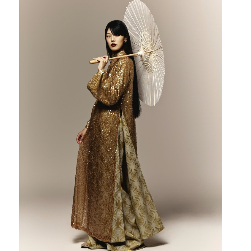 Áo Dài Kim Sa Lót Thọ Dơi - Quần Thọ Dơi