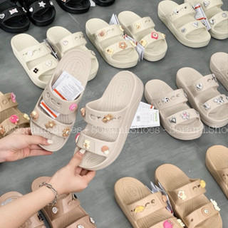 Sorami.Shoes | Dép Cross đế thấp Full Tag, kèm Sticker Labubu, Dép đế bằng nhẹ êm