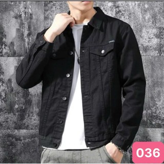 Áo khoác jean nam đen không rách chất bò cao cấp co dãn 4 chiều, áo khoác rin nam đẹp form suông HAVADO M12 Mới