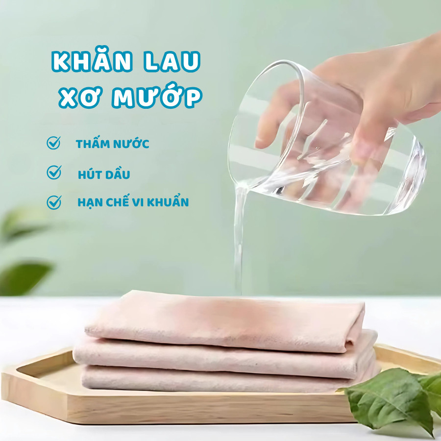 Set 10 Khăn Lau Xơ Mướp Sợi Tự Nhiên Thấm Hút Tốt, Khăn Lau Chén Dĩa Chống Dầu Mỡ, Tái Sử Dụng | BigBuy360 - bigbuy360.vn