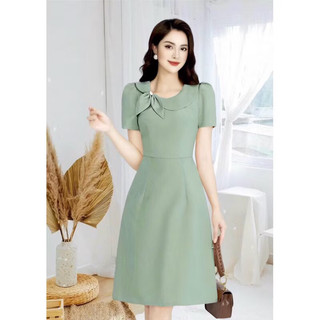 VÁY XOÈ CỔ XẾP LI M5