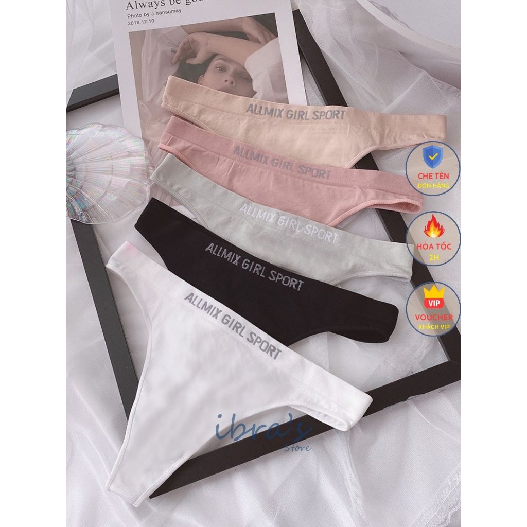 Quần lọt khe sexy ALLMIX Sport, Quần lót cotton nữ, coton IBRA'S STORE #ib008