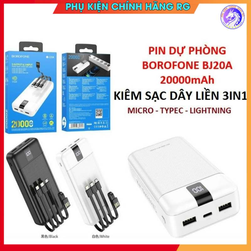 Pin Sạc Dự Phòng Hoco J48 /Hoco J52 10000mah, Sạc Dự Phòng Borofone BJ20A 20000mah Chính Hãng Bảo Hà