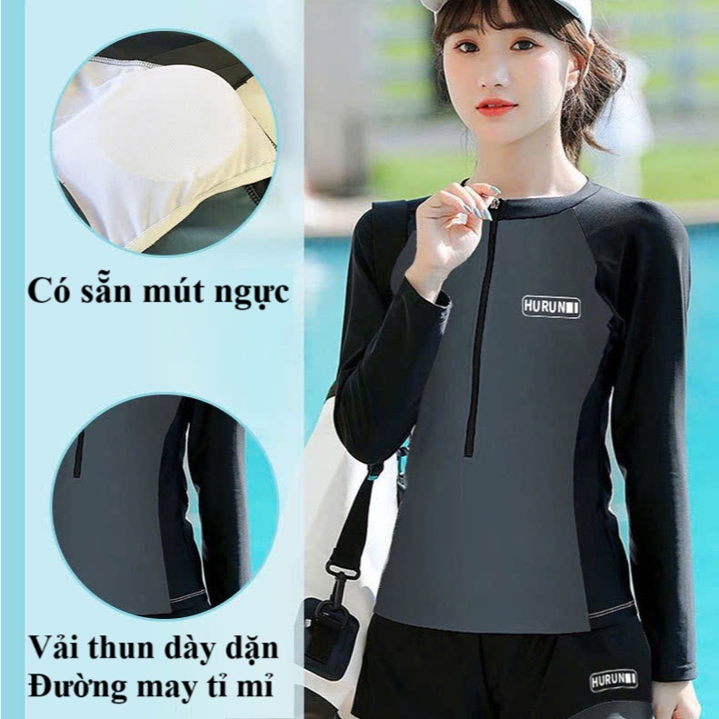 Đồ bơi nữ kín đáo Bikini 2 mảnh đi biển No93 áo bơi dài tay nữ đồ bơi nữ bikini 1 mảnh tay dài kín đáo áo tắm nữ đẹp | BigBuy360 - bigbuy360.vn