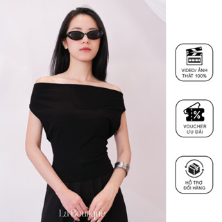 Áo thun cổ đổ sát nách La Boutique kiểu hở lưng cao cấp-A011