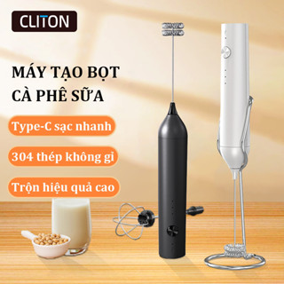 Máy tạo bọt sữa cầm tay Cliton đa năng Kem đánh trứng Máy tạo bọt sữa không dây nhỏ Đầu trộn inox304