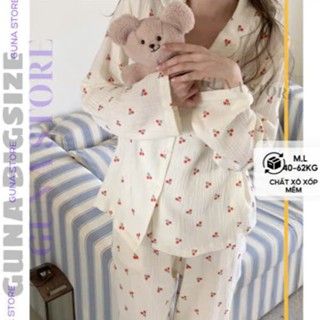 Set Bộ Mặc Nhà Big size nữ Bộ Ngủ Đũi Xốp Tay Dài Quần Dài vải đẹp lên form Tôn Dáng.