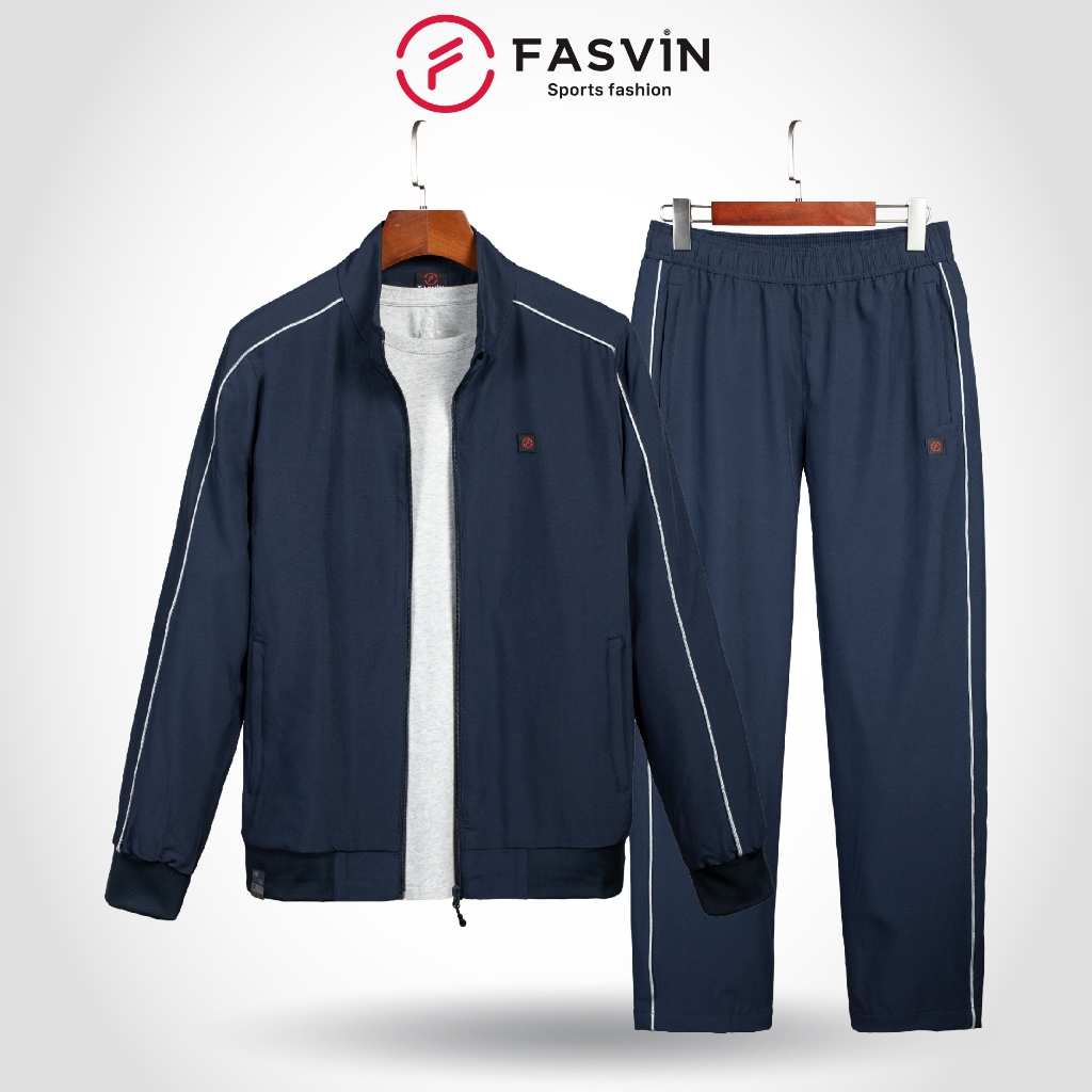 Bộ Quần Áo Gió Nam Thể Thao Fasvin BC24651.HN Chất Vải Gió Chun 02 Lớp Lót Vải Thun Mềm Mại Ấm  Áp