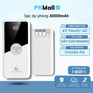 PKMALL Sạc dự phòng 30000mah 50000mah sạc nhanh 100w pin dung lượng lớn tích hợp dây sạc cho điện thoại SP1