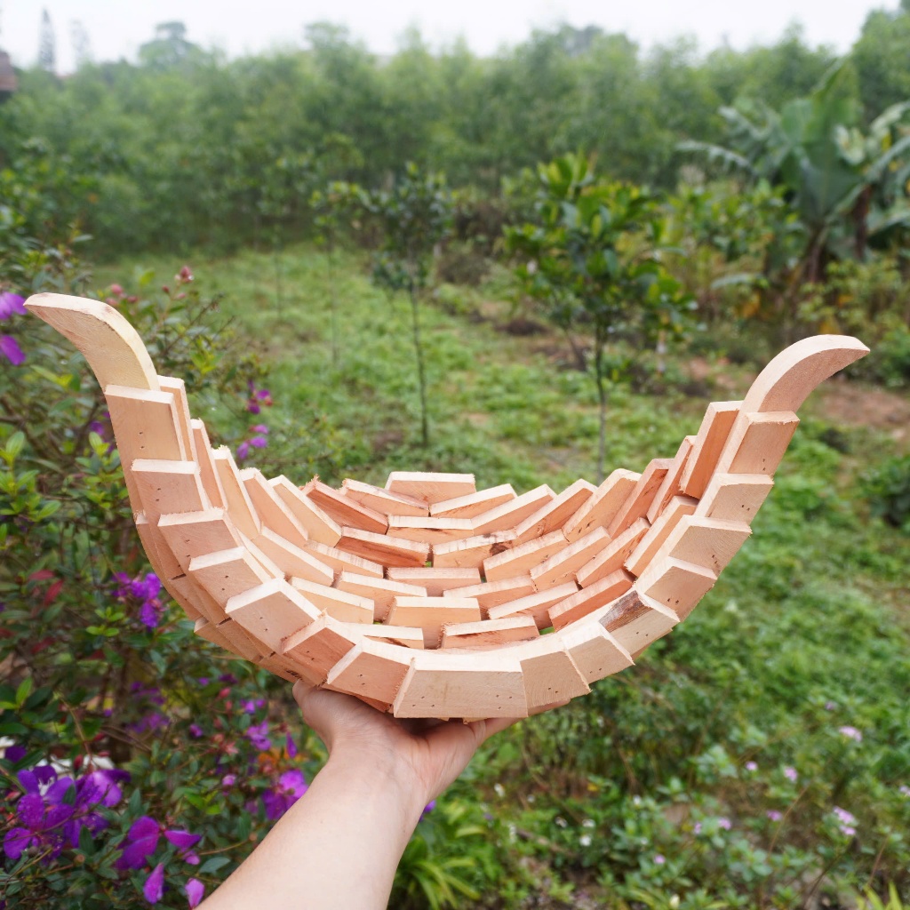 Chậu Thuyền Gỗ Ghép Lan