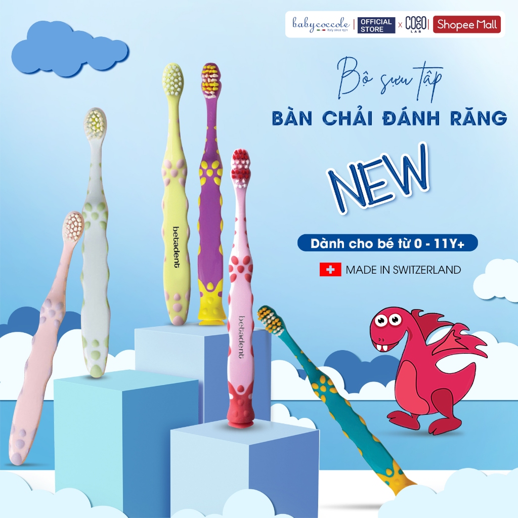 Bàn chải đánh răng cho bé Betadent chăm sóc răng miệng chắc khỏe và trắng sáng cho trẻ em 0-11 tuổi