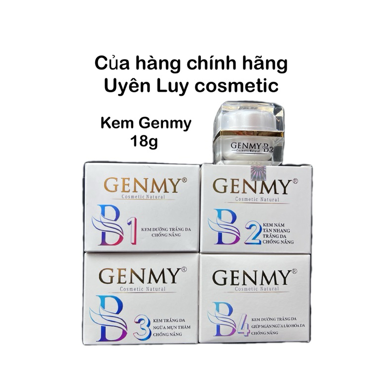 Kem GENMY 10g (mẫu cũ in 18g) B1,B2,B3,B4 Mụn Nám Trắng Da Uyên Luy cosmetic