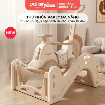 [NEW] Thú Nhún Cho Bé PAKEY 4in1, Ngựa Bập Bênh Vui Nhộn Đa Năng Nhiều Trò Chơi Vận Động Phát Triển
