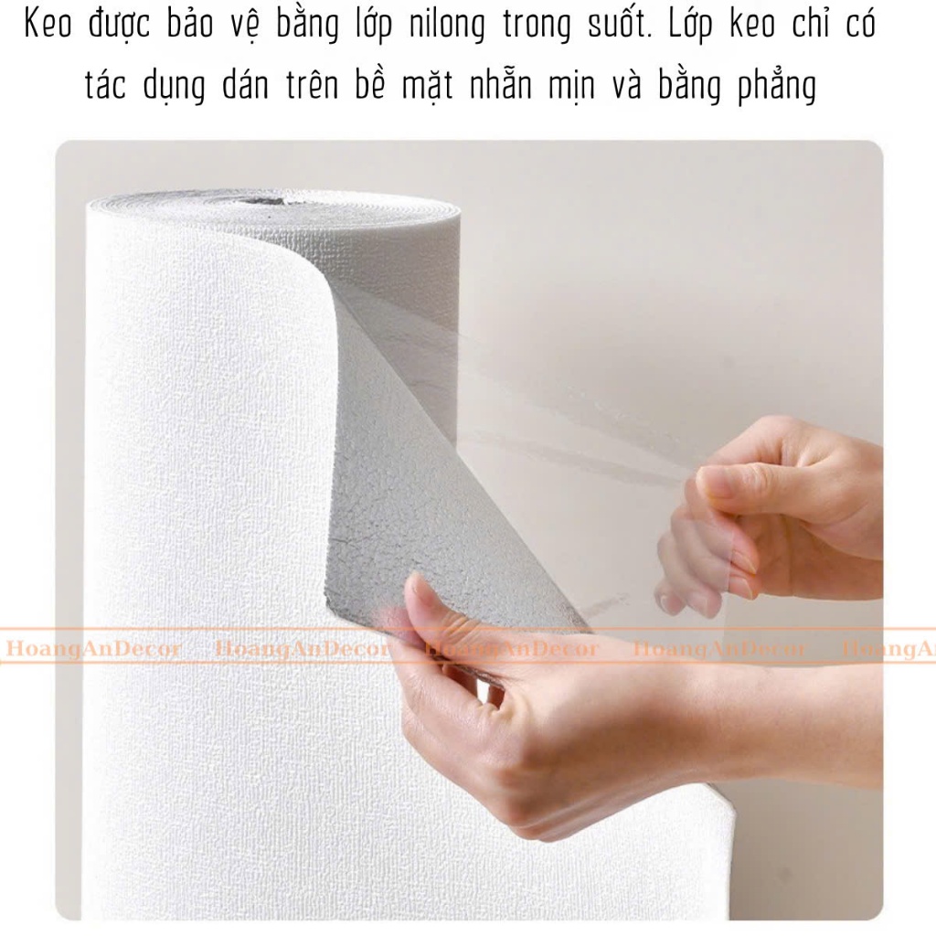 cuộn 9 mét xốp dán tường vân nhám, ngang 50 cm mặt sau có keo dán cho tường phẳng mịn và láng nhẵn | BigBuy360 - bigbuy360.vn
