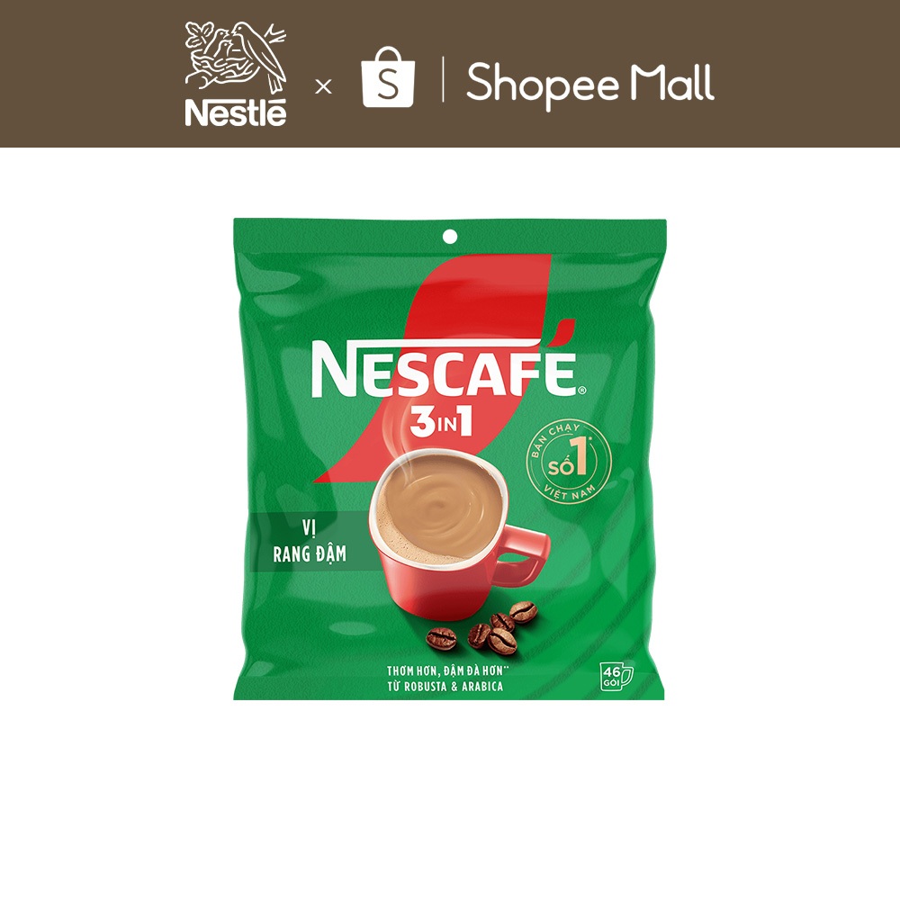  NESCAFE 3IN1 Công thức cải tiến - VỊ RANG ĐẬM Bịch 46 gói 