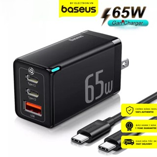 Bộ Sạc Baseus GaN5 Pro Charging Charger C+C+A 65W Charging Set (Kèm cáp sạc C to C 100W)