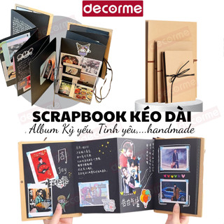 Scrapbook Sổ Dán Ảnh DecorMe Album Ảnh Kéo Dài Quà Tặng Handmade cho người yêu, hội bạn thân ngày sinh nhật, kỷ niệm