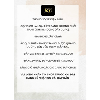 Xe điện mini , động cơ không chổi than