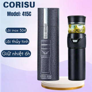 Bình pha trà giữ nhiệt Corisu 450ml inox 304 giữ nhiệt chân không đến 6h bảo hành toàn quốc