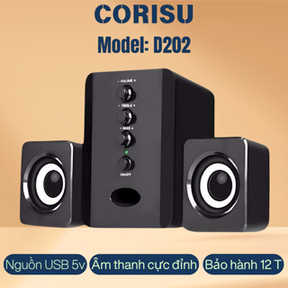 Loa Máy Tính Corisu D202 2020 giá rẻ âm thanh sống động loa cho laptop, máy bàn PC - Giá tốt chỉ hôm nay