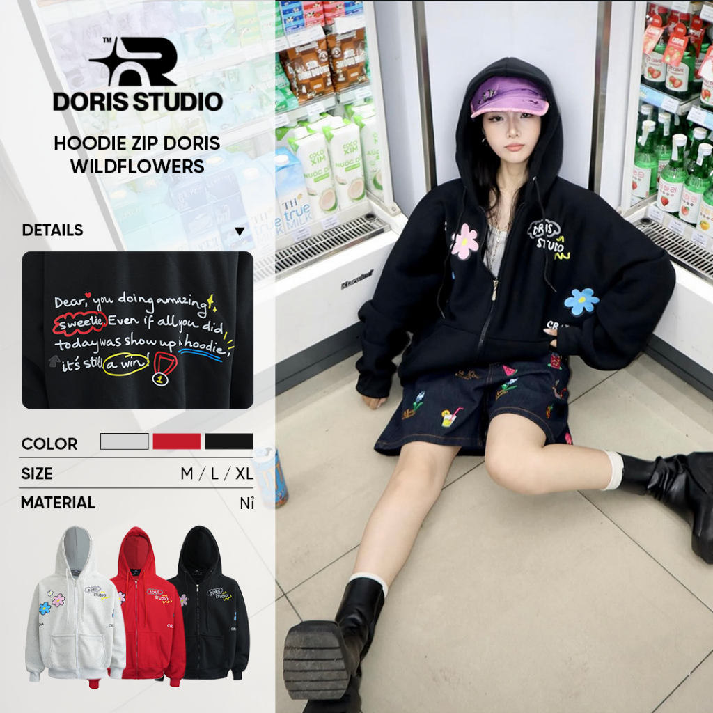 Doris / Áo khoác Doris WILDFLOWERS / Form rộng unisex