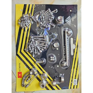  Vỉ full xe ốc Salaya inox 304 các dòng xe   tặng keo khóa ren  Wave  Dream Fuled Ex10 Ex11 Ex150 Winer Satria Vario 