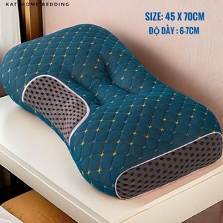 Ruột Gối Massage Công Thái Học Ruột Bông Gòn Bảo Vệ Cột Sống cổ, Hỗ Trợ giấc Ngủ, Size 45x70cm