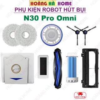 Phụ kiện robot hút bụi ecovacs deebot N30 Pro omni, khăn lau lọc bụi chổi quét nước lau chổi giữa túi rác