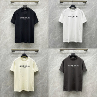  Áo phông nam nữ Premium cotton Gờ Vờ Cê ngực in chữ vỡ nét toàn thân wash rách nhỏ 