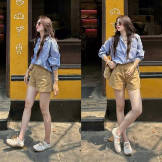 (ẢNH OLDSCHOOL) Quần short nữ KAKI MỀM lưng cao giấu cạp mùa hè Q325