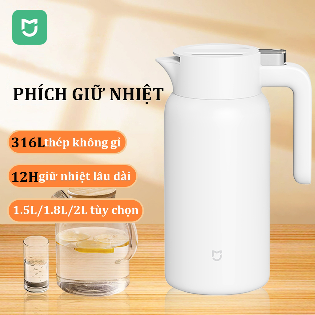 Phích giữ nhiệt Mijia 1.5/1.8/2 lít Bình đun nước inox 316 Giữ nhiệt lâu dài 12 giờ bình giữ nhiệt