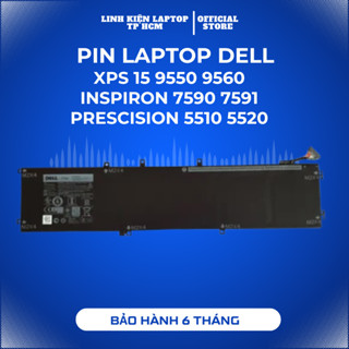 Pin Laptop Dell XPS 15 9550 9560 Inspiron 7590 7591 Precision 5510 5520 RRCGW H5H20 4GVGH 6GTPY 56Wh 84Wh 97Wh - BH 6th
