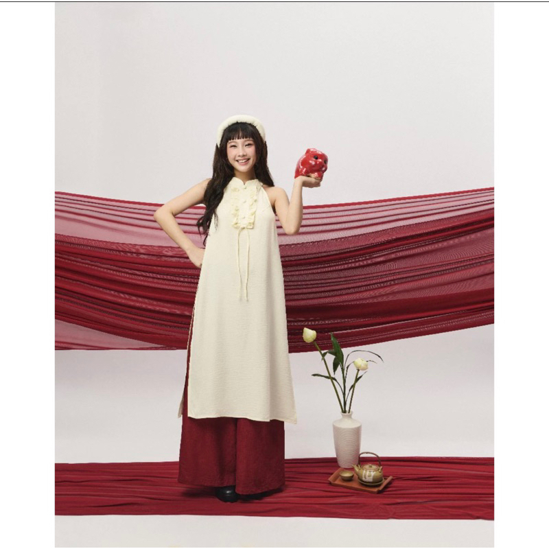 [PASS] ÁO DÀI THIẾT KẾ CÁCH TÂN REMMUS (KÈM MẤN SIZE S)