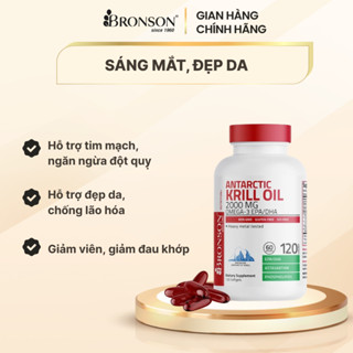 Dầu nhuyễn thể Bronson Antarctic Krill Oil Omega-3 EPA/DHA, 2000 mg nhập khẩu Mỹ, hấp thụ tốt hơn