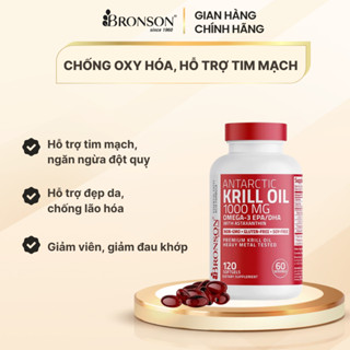 Dầu nhuyễn thể Bronson Antarctic Krill Oil with Omega-3 EPA/DHA, 1000mg nhập khẩu Mỹ, giúp sáng mắt