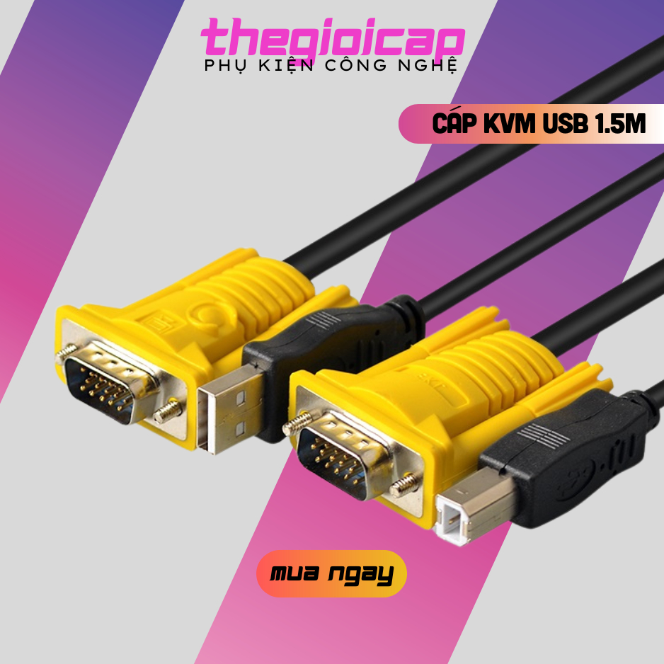 Cáp KVM USB 1.5m - Cáp nối bộ KVM