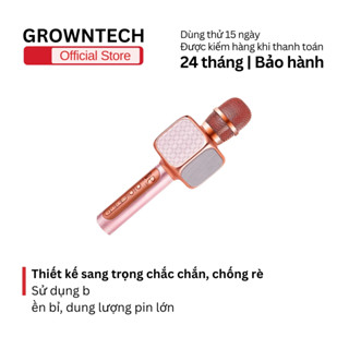 Micro kèm loa Bluetooth karaoke GrownTech YS 69 - Bass vang, hỗ trợ ghi âm, pin 6 giờ
