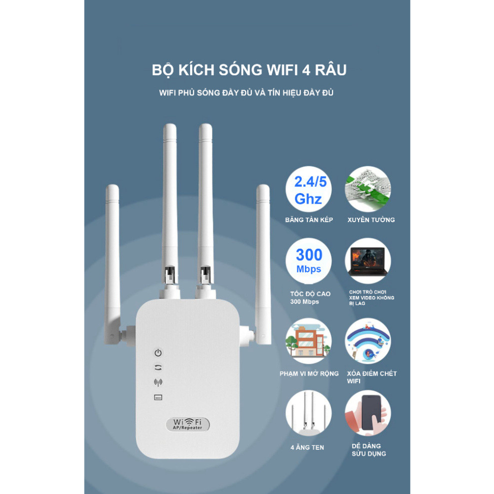 Bộ Kích Sóng Wifi 6 Râu Tốc Độ Cao Mở Rộng Vùng Phủ Sóng Cải Thiện Tốc Độ Wifi 1200Mbs | BigBuy360 - bigbuy360.vn