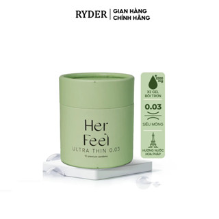  Bao cao su PlayAh Her Feel Ultra Thin 0.03mm Hộp 3 10 Size 52mm Siêu Mỏng Nhiều Gel Cao Cấp 