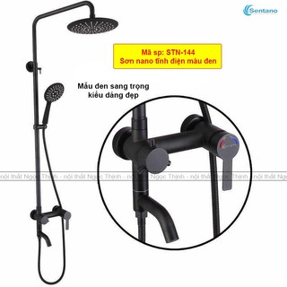 Bộ sen cây tắm nóng lạnh tròn STN-144 Nano Đen bền bỉ, chống bám bẩn