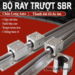 Thanh Ray Trượt Tròn Có Đế SBR12 16 20 25 Thép Mạ Crom Chống Rỉ Cao Cấp