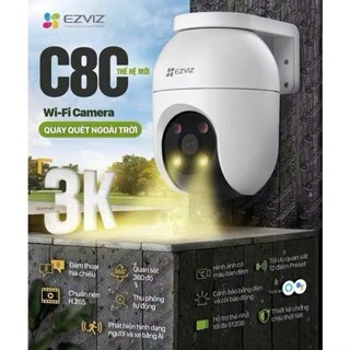  Camera Wifi Ngoài Trời Ezviz C8C 3K 5MP | C8C 2K+ 4MP - Xoay 360 Độ Đàm Thoại 2 Chiều Có Màu Ban Đêm Đèn Còi Báo Động 