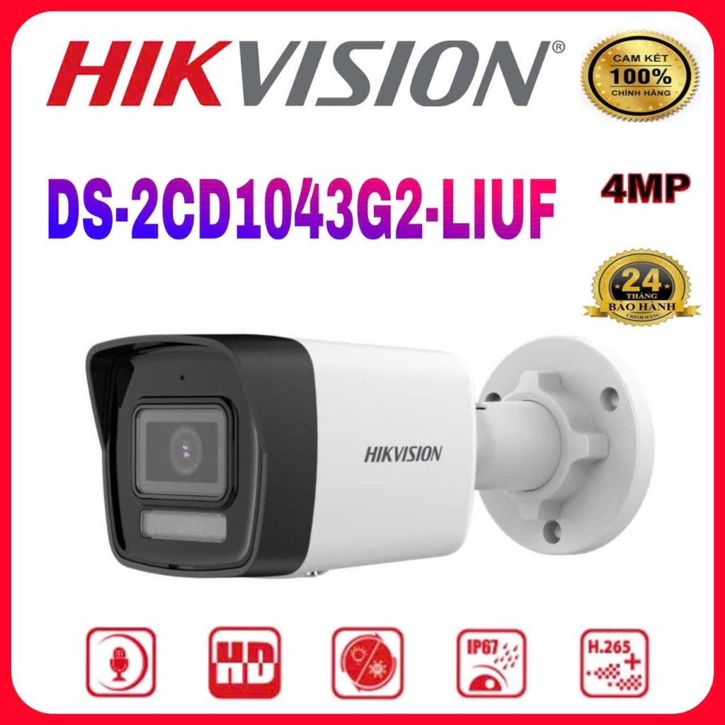 Camera IP hồng ngoại 4.0 Megapixel HIKVISION DS-2CD1043G2-LIUF