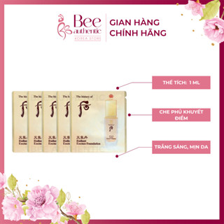  10 Gói Sample Kem nền Whoo che phủ khuyết điểm cao,chống lão hóa bảo vệ da khỏi tia UV - Essence Radiant Foundation 1ml 