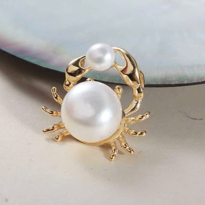 Mặt Dây Chuyền Hình Con Cua Đính Ngọc Trai Thô 11ly Lớn - Ngọc Trai Trường Thịnh
